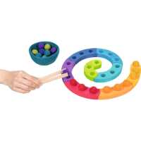 Goki Evolution Farbsortierspiel und Adventsspirale Holz & Wollfilz 3+