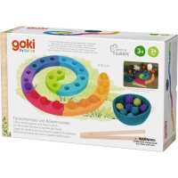 Goki Evolution Farbsortierspiel und Adventsspirale Holz & Wollfilz 3+