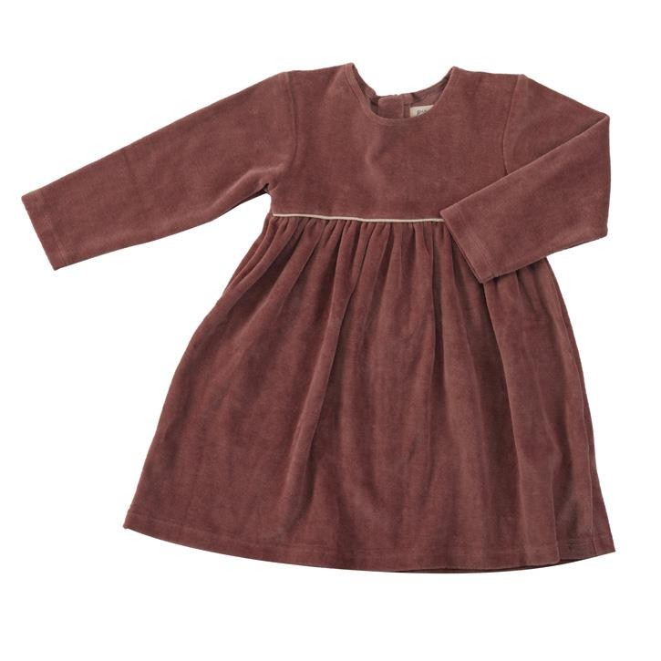 Pigeon Velour party dress, rose, 2-3y