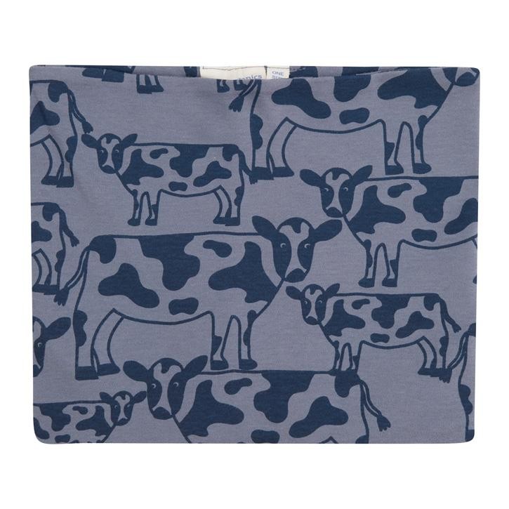 Sense Organics SUSU Round Scarf ONE AOP Cows Dusty Blue