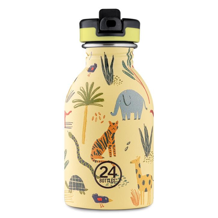 24bottles Urban Bottle 250ml Jungle Friends Trinkflasche mit Sport Lid aus Edelstahl