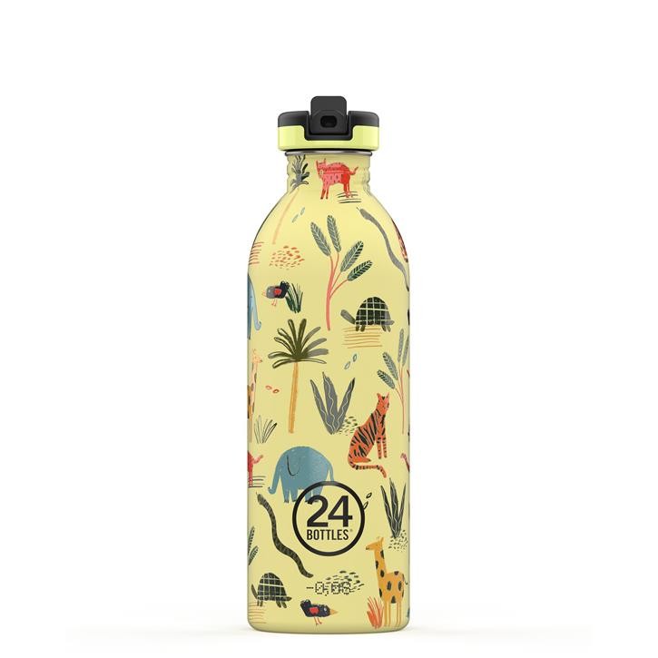 24bottles Urban Bottle 500ml Jungle Friends Trinkflasche mit Sport Lid aus Edelstahl