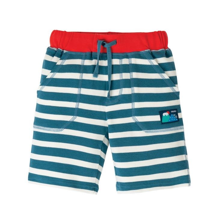 Frugi Stripy Shorts  Steely Blue Stripe